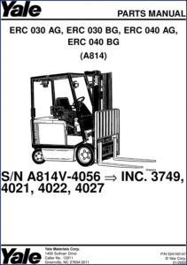 yale erc 030 ag, erc 030 bg, erc, yale parts catalog, yale erc