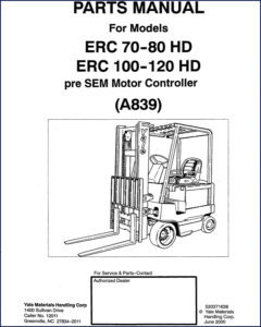 yale erc 70 hd, erc 80 hd, erc, yale parts catalog, yale erc
