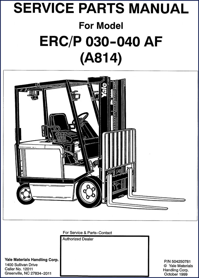yale erc030af, erc040af 1999 parts catalog, yale parts catalog, yale erc030af,