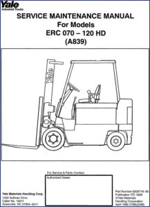 yale erc070 erc120 hd 1999 service manual, yale service manual, yale erc070
