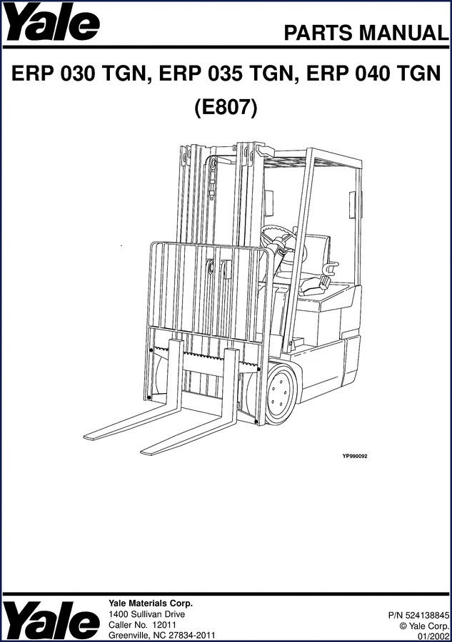 yale erp 030 tgn, erp 035 tgn, erp, yale parts catalog, yale erp