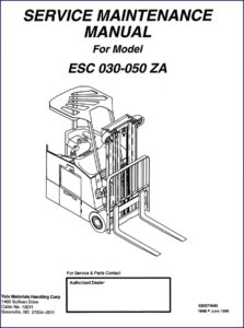 yale esc 030, esc 050 1996 service manual, yale service manual, yale esc