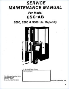 yale esc 1986 service manual, yale service manual, yale esc