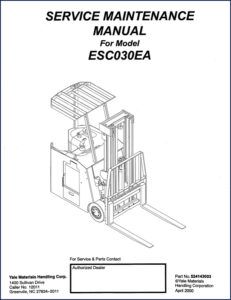 yale esc030 2000 service manual, yale service manual, yale esc030
