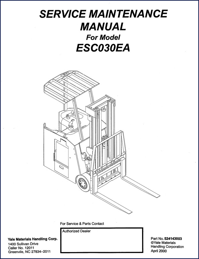 yale esc030 2000 service manual, yale service manual, yale esc030