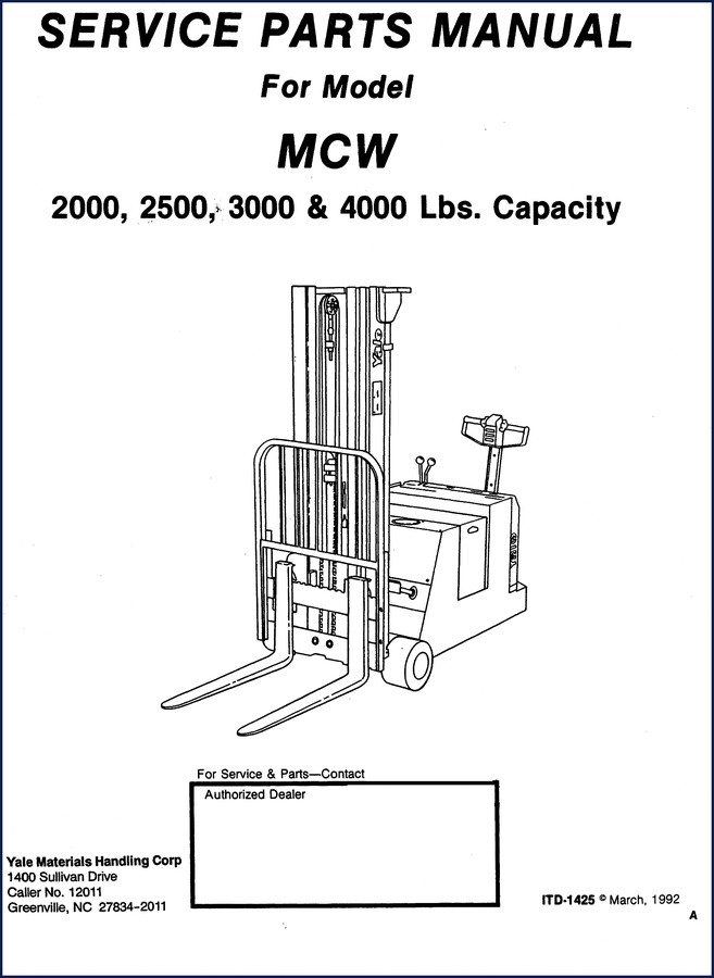yale mcw 2000, yale manual, yale mcw