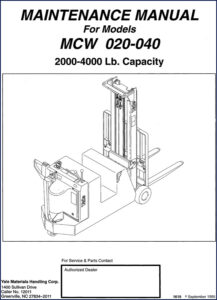 yale mcw020, mcw040 1995 service manual, yale service manual, yale mcw020,