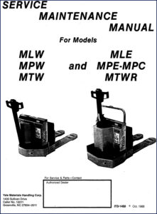 yale mlw mpe mpc mpw mtw 1988 service, yale service manual, yale mlw