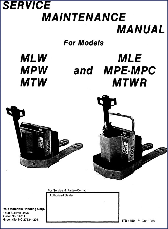 yale mlw mpe mpc mpw mtw 1988 service, yale service manual, yale mlw