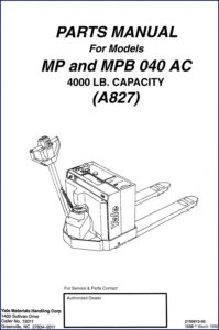 yale mp mpb 040 ac a827 1998 parts, yale parts catalog, yale mp