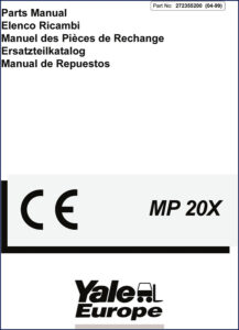 yale mp20x 1999 parts catalog oem 32 pages, yale parts catalog, yale mp20x