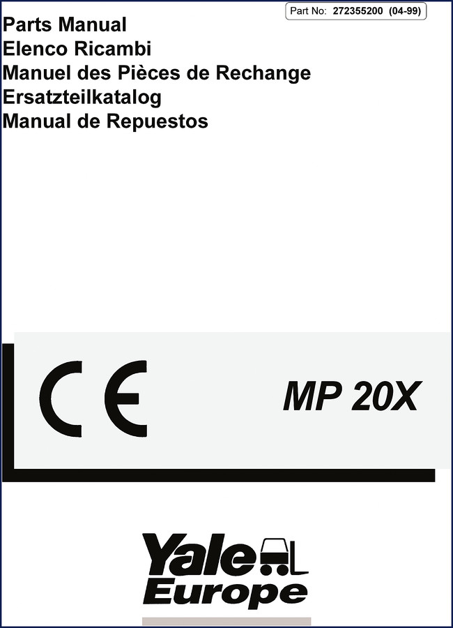 yale mp20x 1999 parts catalog oem 32 pages, yale parts catalog, yale mp20x