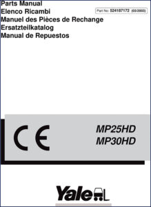 yale mp25hd, mp30hd 2003 parts catalog, yale parts catalog, yale mp25hd,