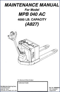 yale mpb 040 ac service manual, yale service manual, yale mpb