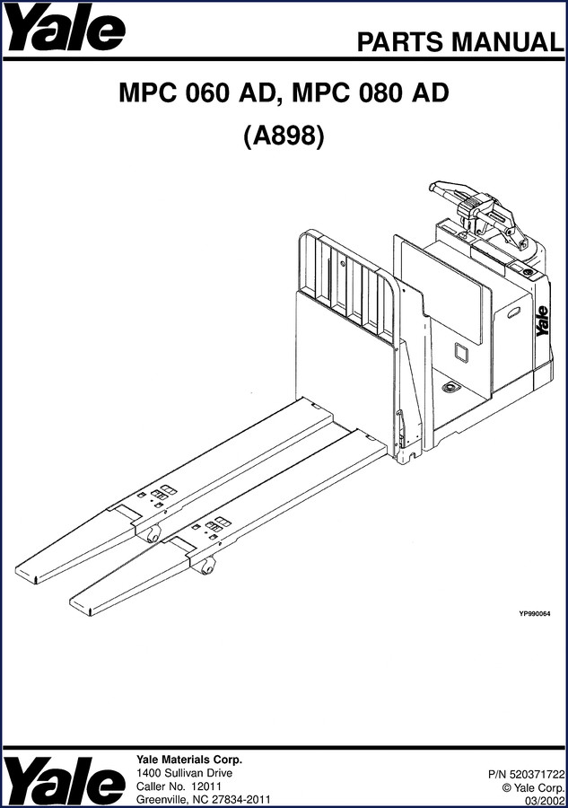 yale mpc 060 ad, mpc 080 ad 2002, yale parts catalog, yale mpc