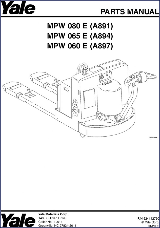 yale mpw 080 e, mpw 065 e, mpw, yale parts catalog, yale mpw