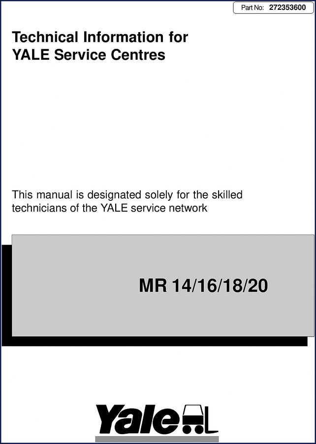 yale mr14 mr16 mr20 mr18 service manual, yale service manual, yale mr14