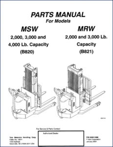 yale msw, mrw 2001 parts catalog, yale parts catalog, yale msw,
