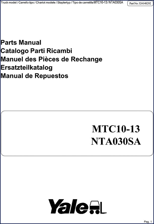 yale mtc10, mtc13, nta030sa parts catalog, yale parts catalog, yale mtc10,