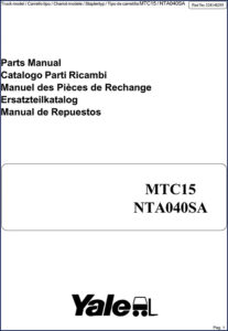 yale mtc15 nta040sa parts catalog, yale parts catalog, yale mtc15