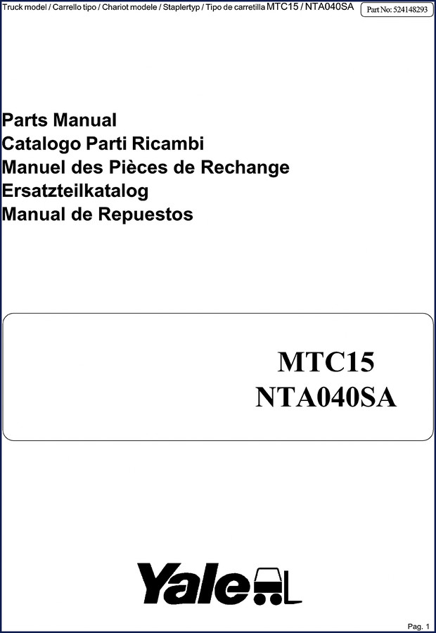 yale mtc15 nta040sa parts catalog, yale parts catalog, yale mtc15