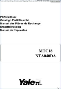 yale mtc18 nta040da parts catalog, yale parts catalog, yale mtc18