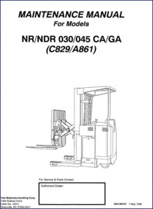 yale nr 045, nr 030 1999 service manual, yale service manual, yale nr