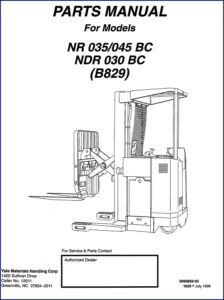 yale ndr 030, nr 045, nr 035 1998, yale parts catalog, yale ndr