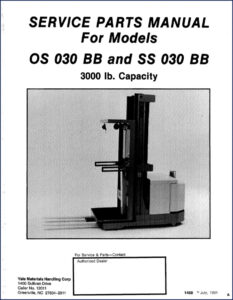 yale os 030 bb ss 030 bb 1991, yale parts catalog, yale os