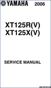yamaha xt125r xt125x 2006 service manual, yamaha service manual, yamaha xt125r