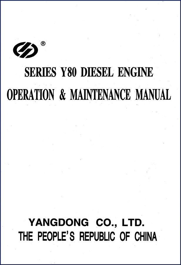 yangdong y80, manual, y80