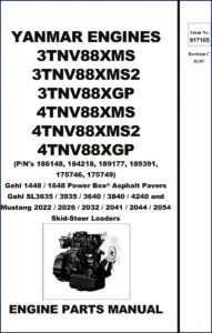 yanmar 1448, 1648, sl3635, 3935, 3640 2007 parts, yanmar parts catalog, yanmar 1448,