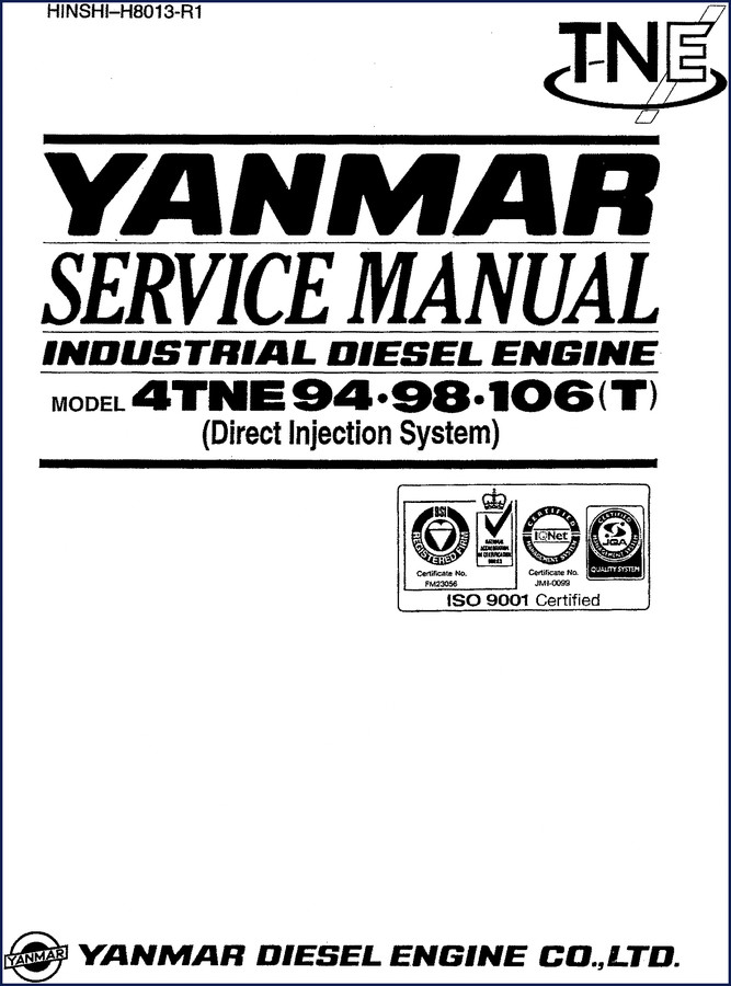 yanmar 4tne94/98/106 service manual, yanmar service manual, yanmar 4tne94/98/106