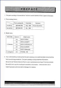 yanmar b7 1995 parts catalog, yanmar parts catalog, yanmar b7