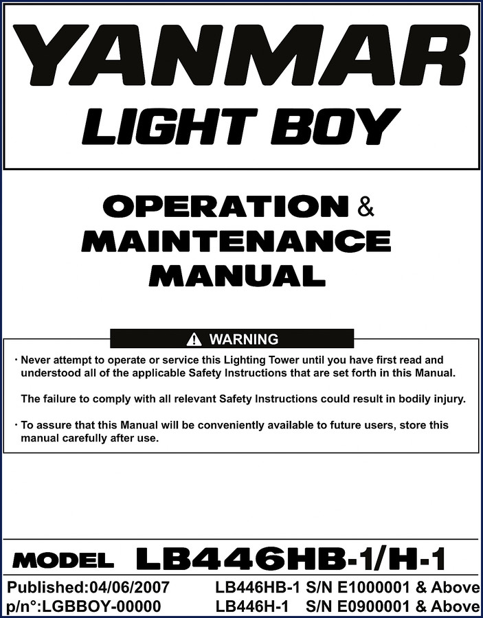 yanmar lb446hb, yanmar manual