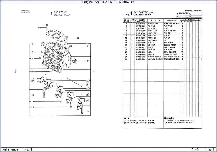 yanmar tb25fr 1997 parts catalog, yanmar parts catalog, yanmar tb25fr