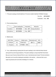 yanmar v1015 1998 parts catalog, yanmar parts catalog, yanmar v1015