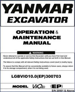 yanmar vio operators manual, yanmar manual, yanmar vio