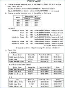 yanmar yb101 b10 parts catalog, yanmar parts catalog, yanmar yb101