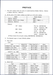 yanmar yb121u, yb151u parts catalog 1990, yanmar parts catalog, yanmar yb121u,