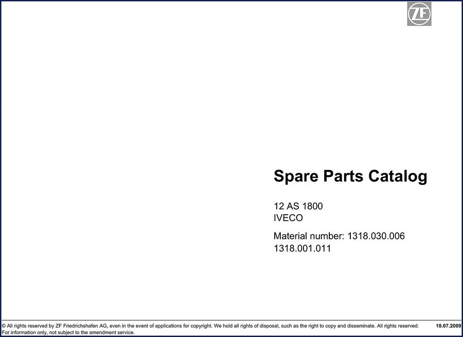 zf 12 as 1800 2009 parts catalog, zf parts catalog, zf 12