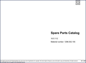 zf 16 s 112 2009 parts catalog, zf parts catalog, zf 16