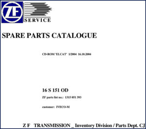 zf 16 s 151 od 2004 parts catalog, zf parts catalog, zf 16