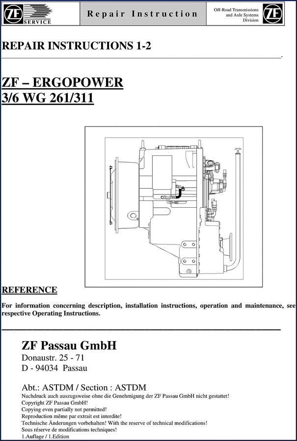 zf 3 wg 261, 6 wg 261, 3, zf repair manual, zf 3