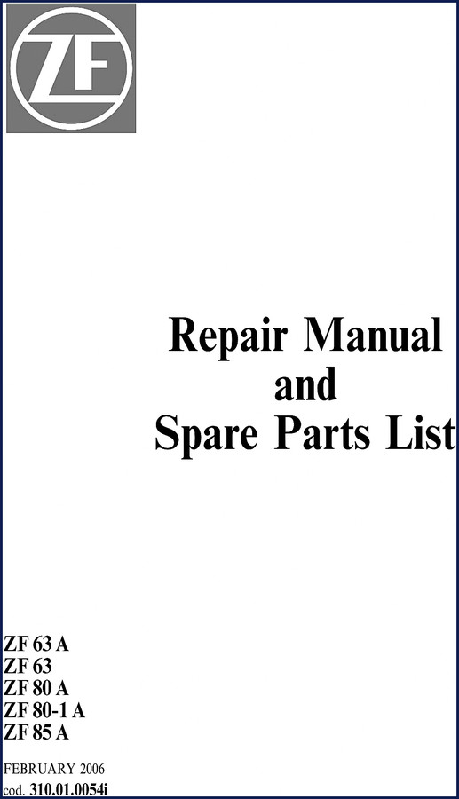 zf 63 a, 63, 80 a, 80, zf manual, zf 63
