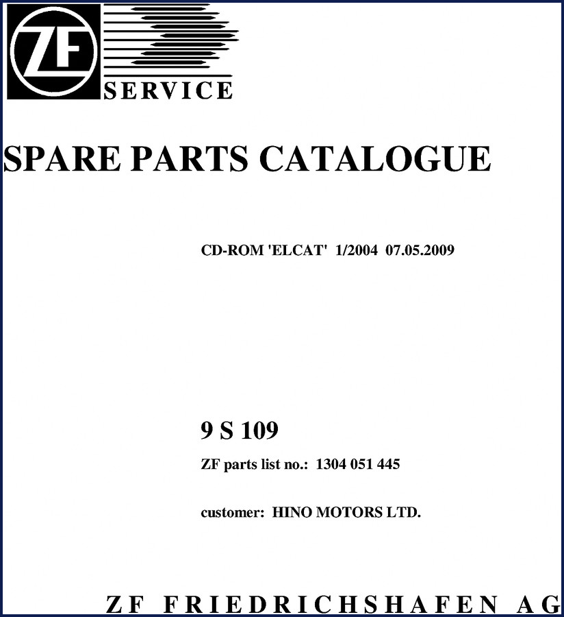 zf 9 s 109 2004 parts catalog, zf parts catalog, zf 9