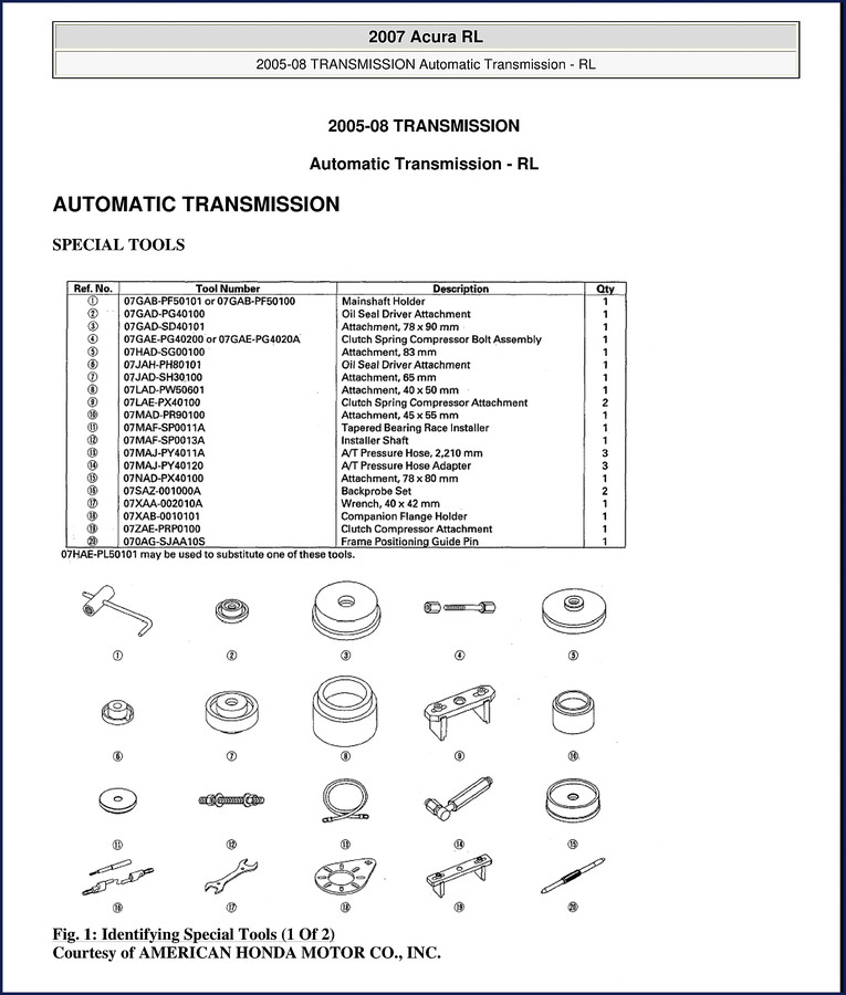 2007 Acura RL factory technical manual HVAC section cover page