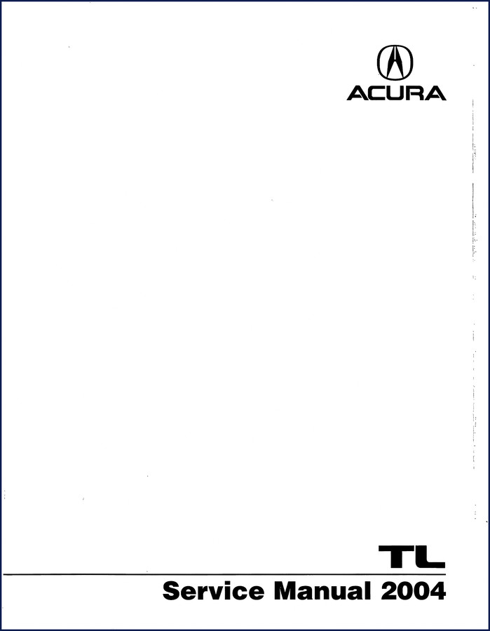 2004 Acura TL Service Manual – OEM factory cover page