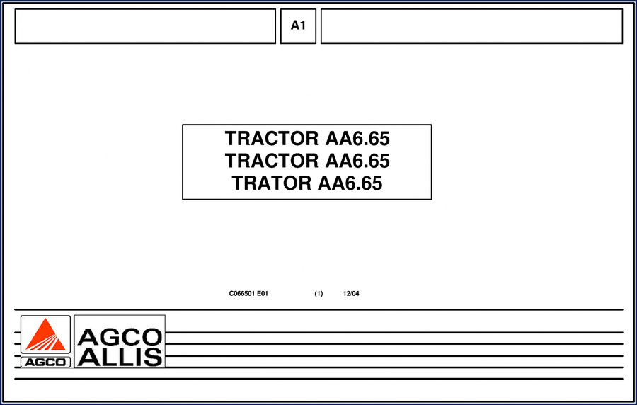 AGCO Allis AA6.65 2004 Parts Catalog cover - factory OEM parts manual with multicolor binder
