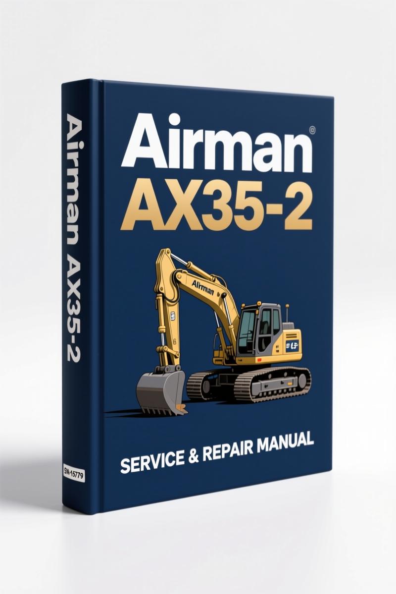 Airman AX35-2 1996 Parts Catalog cover page showing mini excavator model and factory part number index